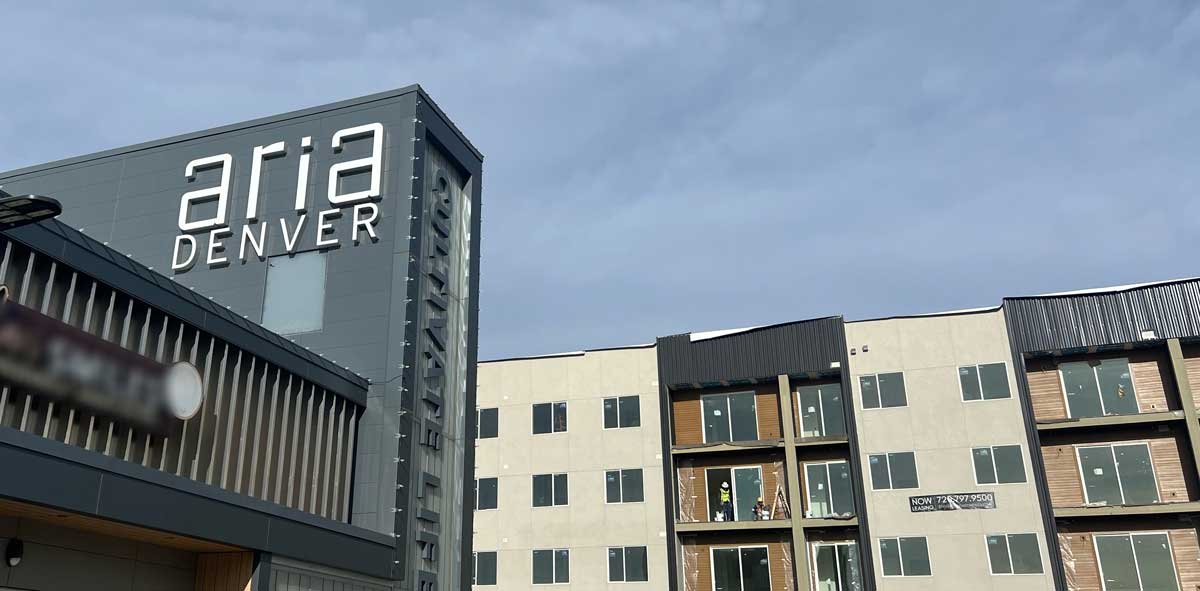 View of the Aria Denver job site