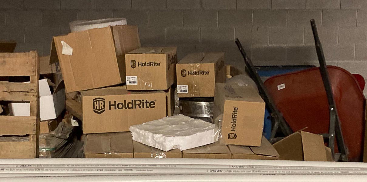 Boxes of HoldRite products for the Denargo Market 4 project